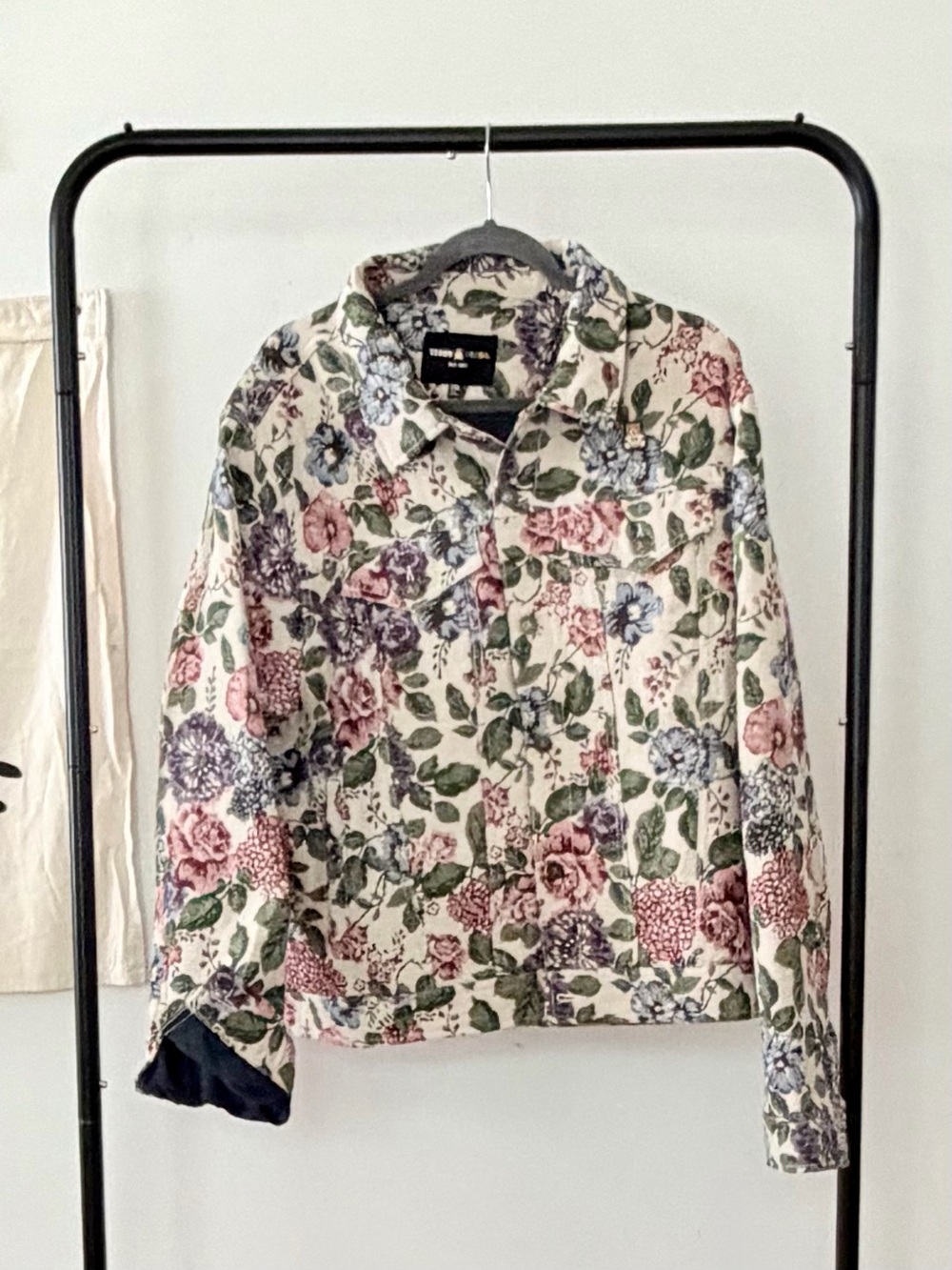 Teddy Fresh Cream Floral Jacket with Pink, Green & Blue
